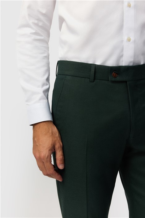 Antique Rogue Slim Fit Deep Green Texture Trousers
