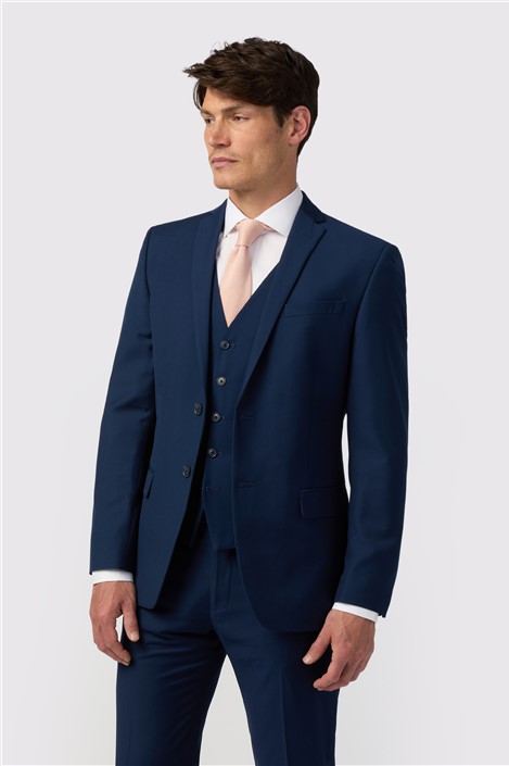 Antique Rogue Slim Fit Curtis Sapphire Blue Twill Mens Suit Jacket