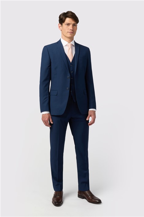 Antique Rogue Slim Fit Curtis Sapphire Blue Twill Suit