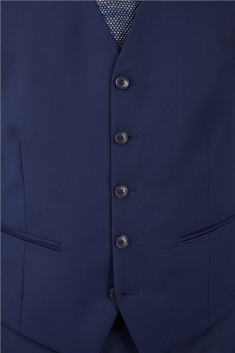Antique Rogue Slim Fit Curtis Sapphire Waistcoat