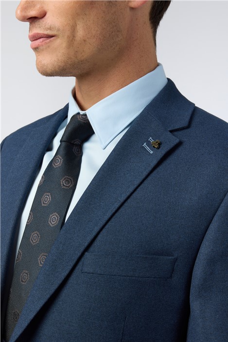Antique Rogue Regular Fit Navy Texture Stretch Jacket