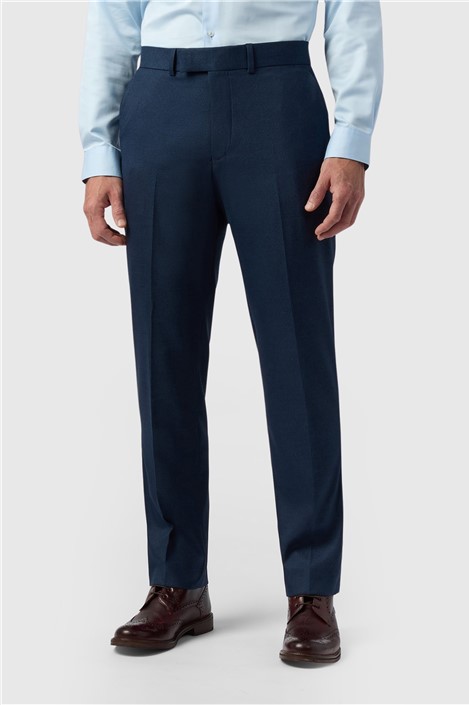 Antique Rogue Regular Fit Navy Blue Texture Stretch Mens Trousers