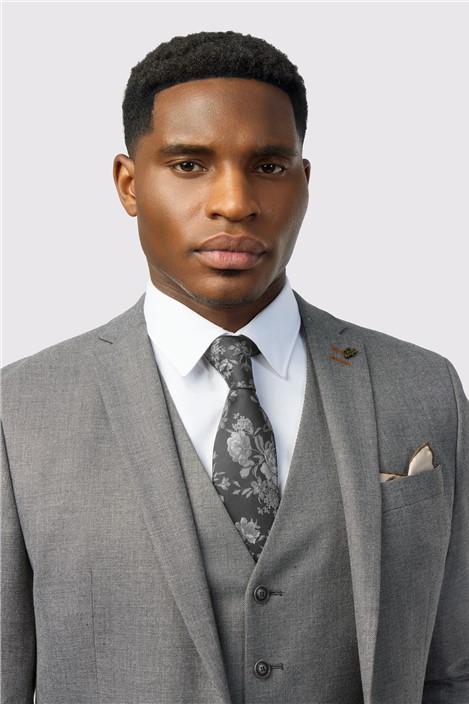 Antique Rogue Slim Fit Grey Texture Stretch Jacket