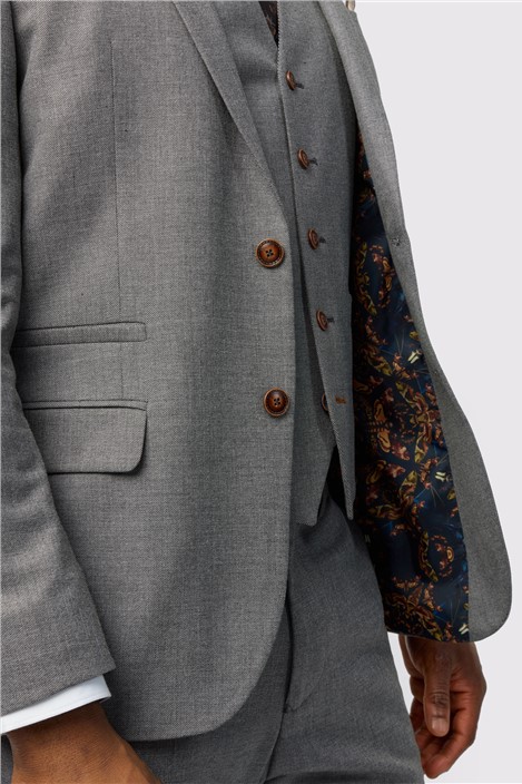 Antique Rogue Slim Fit Grey Texture Stretch Jacket
