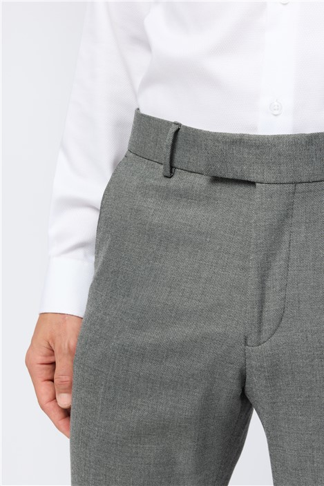 Antique Rogue Slim Fit Grey Texture Stretch Trousers