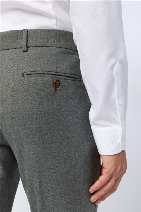 Antique Rogue Slim Fit Grey Texture Stretch Trousers