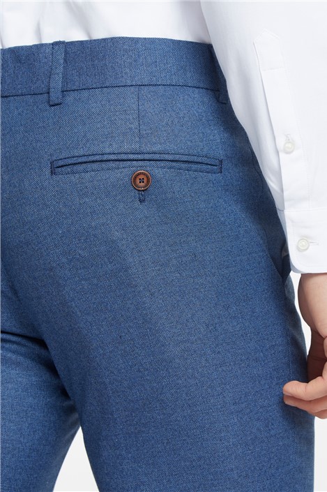 Antique Rogue Slim Fit Blue Texture Stretch Trousers