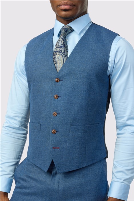 Antique Rogue Blue Texture Stretch Waistcoat