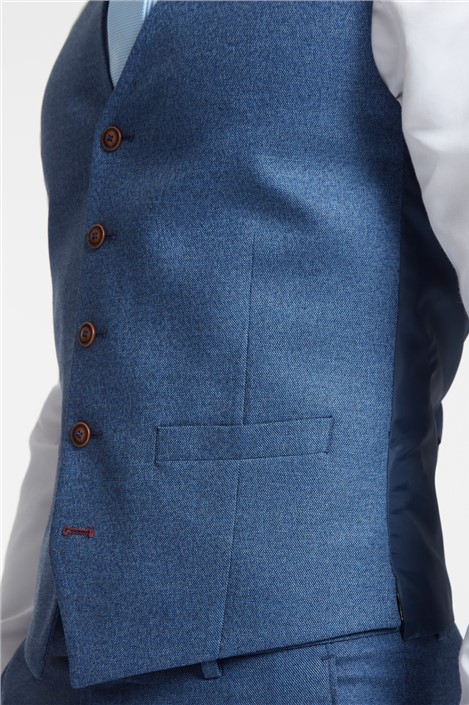 Antique Rogue Blue Texture Stretch Waistcoat
