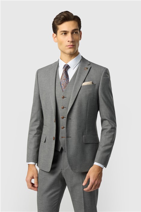 Antique Rogue Slim Fit Blake Grey Texture Jacket