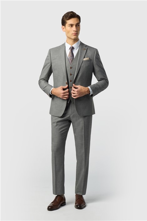 Antique Rogue Slim Fit Blake Grey Texture Jacket