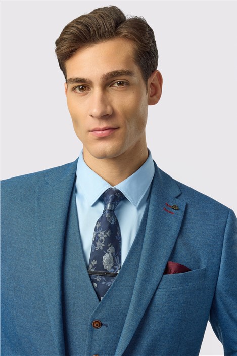 Antique Rogue Slim Fit Blake Blue Texture Jacket