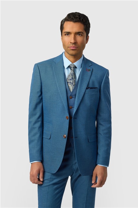 Antique Rogue Regular Fit Blake Blue Texture Jacket
