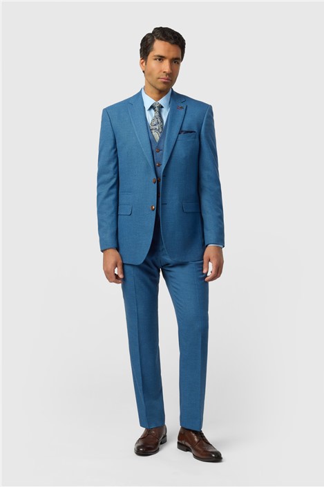 Antique Rogue Regular Fit Blake Blue Texture Jacket
