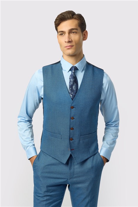 Antique Rogue Blake Blue Texture Waistcoat