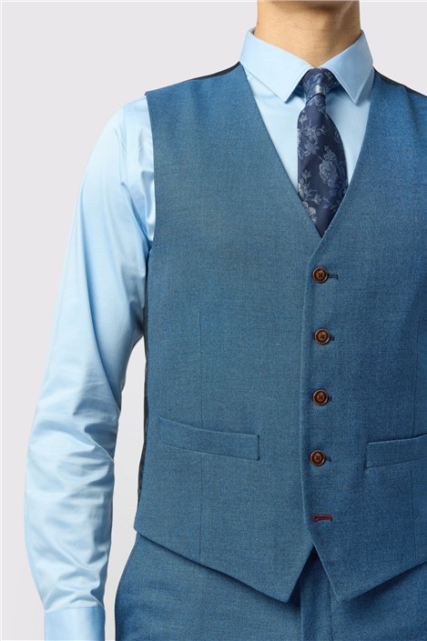 Antique Rogue Blake Blue Texture Waistcoat