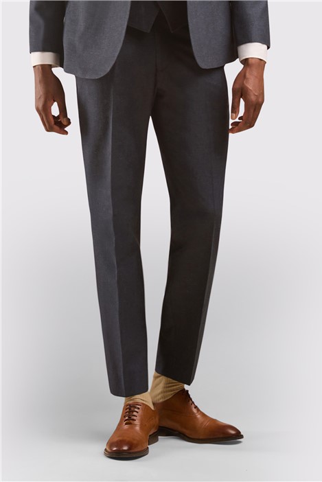 Scott By The Label Tailored Fit Navy Blue Linen Blend Mens Trousers