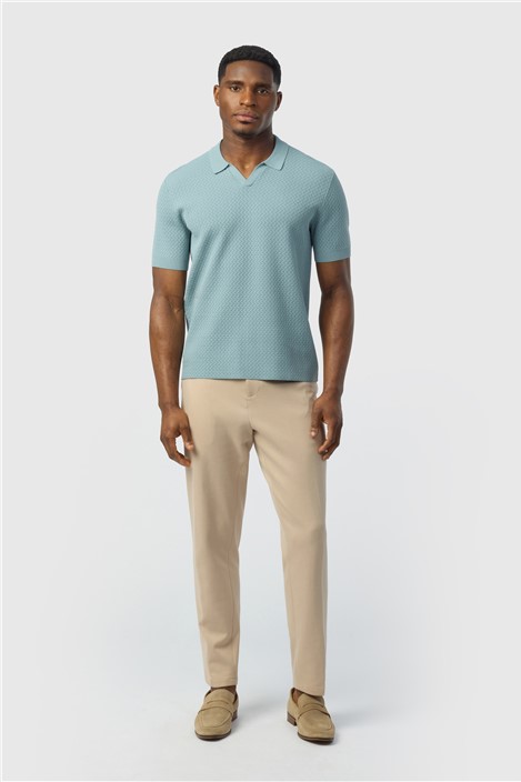 Ted Baker Blue Short Sleeve Knit Polo
