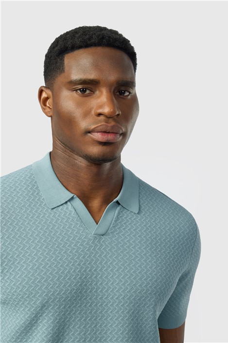 Ted Baker Blue Short Sleeve Knit Polo