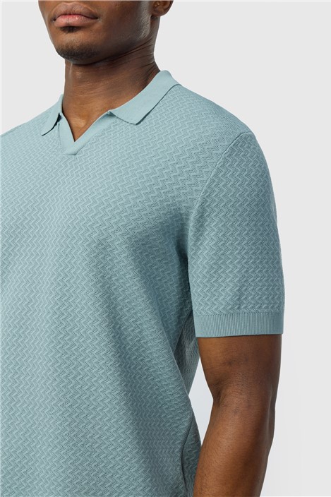 Ted Baker Blue Short Sleeve Knit Polo