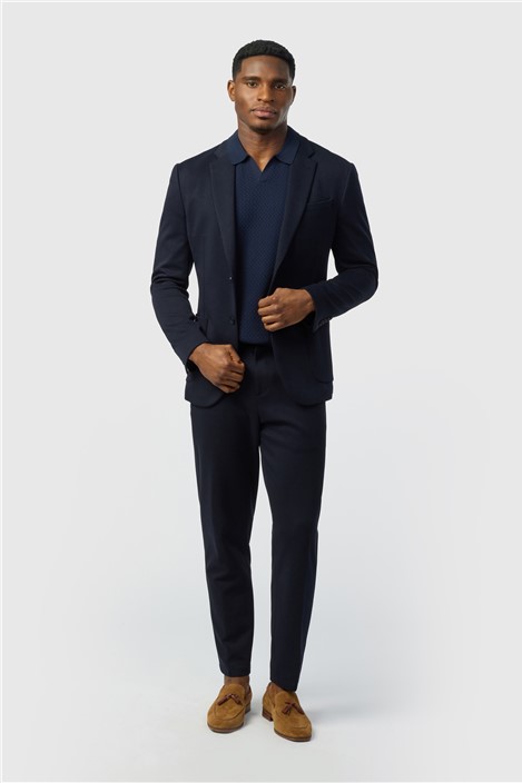 Ted Baker Navy Short Sleeve Knit Polo