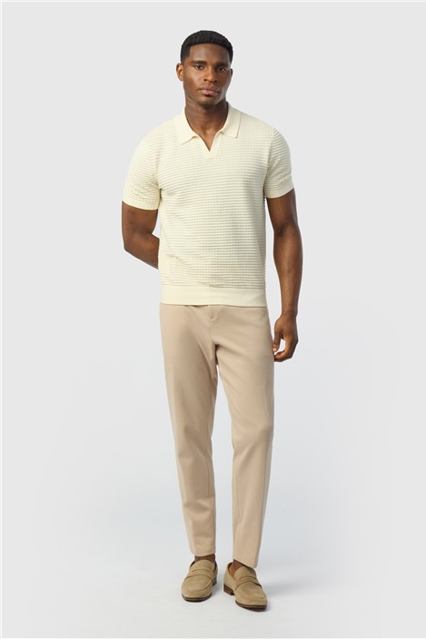 Ted Baker Ivory Short Sleeve Open Neck Polo
