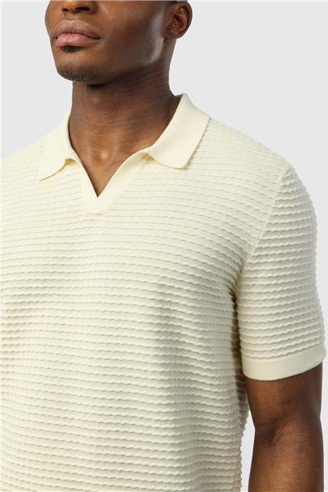 Ted Baker Ivory Short Sleeve Open Neck Polo