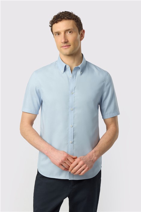Ted Baker Pale Blue Oxford Short Sleeve Shirt
