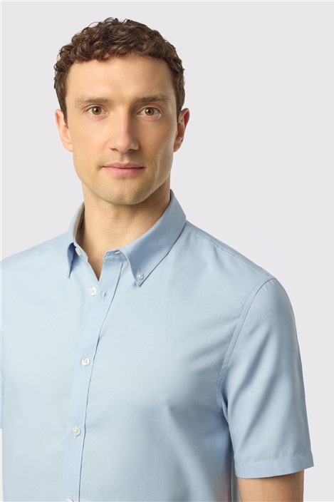 Ted Baker Pale Blue Oxford Short Sleeve Shirt