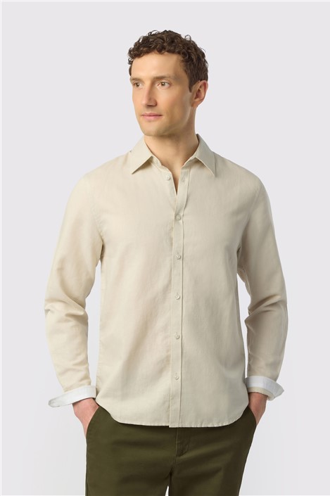 Ted Baker Stone Linen Blend Shirt