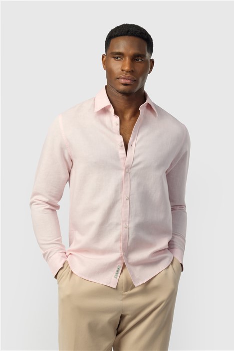Ted Baker Pale Pink Linen Blend Shirt