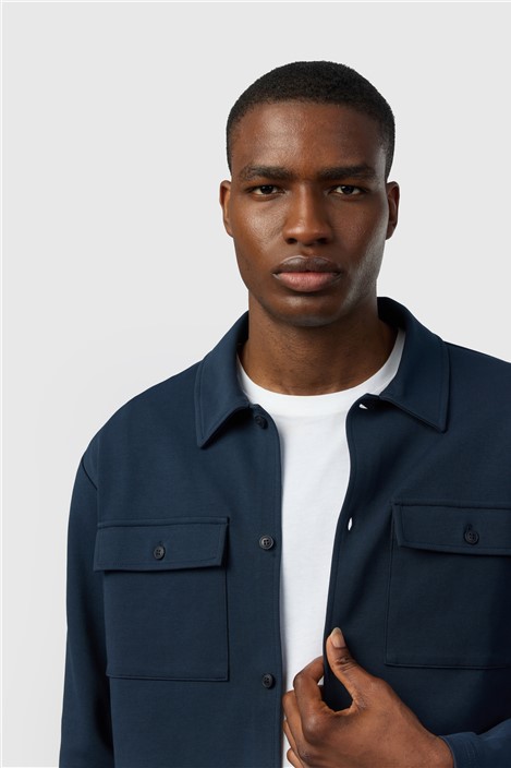 Ted Baker Navy Jersey Overshirt