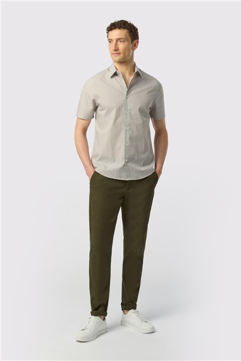 Ted Baker Olive Short Sleeve Geo Print Shirt