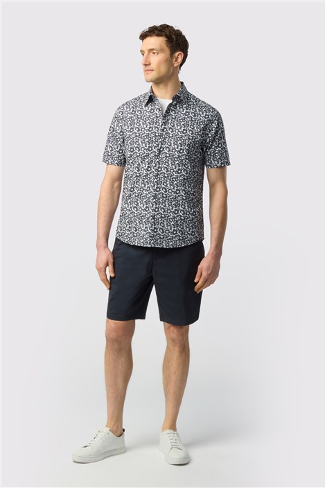 Ted Baker Navy Floral Outline Shirt