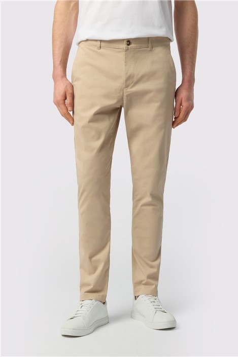 Ted Baker Slim Fit Stone Cotton Stretch Chino Trousers