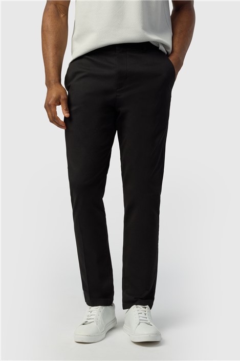 Ted Baker Slim Fit Black Cotton Stretch Chino Trousers