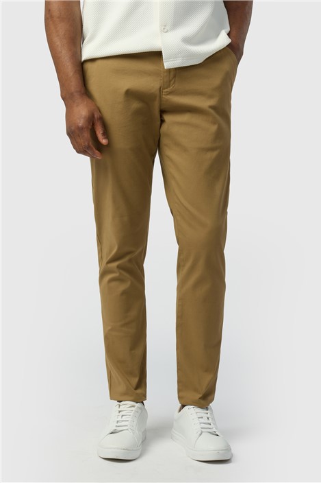 Ted Baker Slim Fit Tan Cotton Stretch Chino Trousers