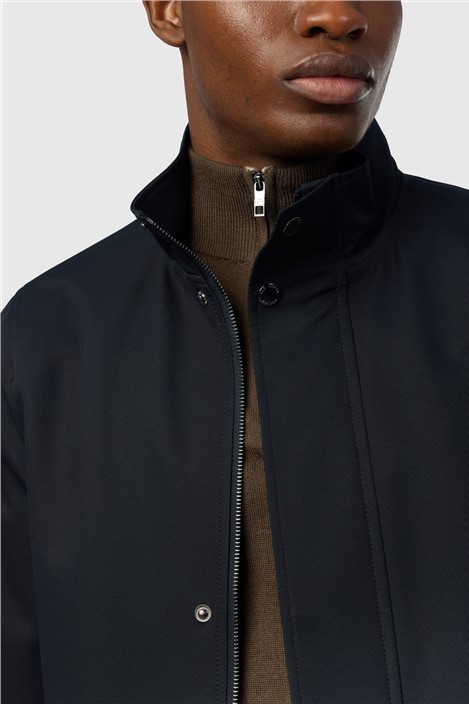 Ted Baker Navy Funnel Neck Coat