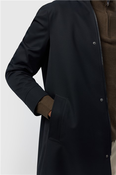 Ted Baker Navy Funnel Neck Coat