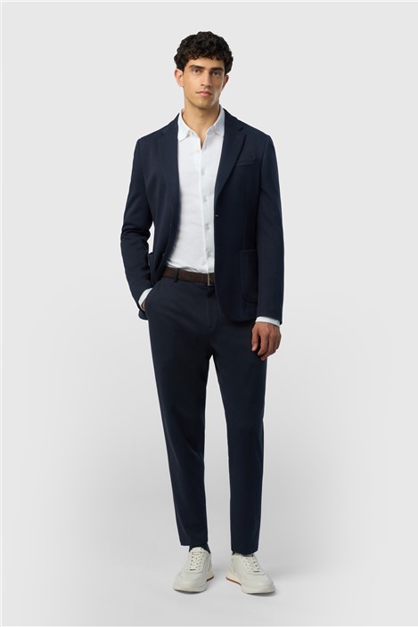 Ted Baker Slim Fit Navy Tapered Smart Jersey Trousers