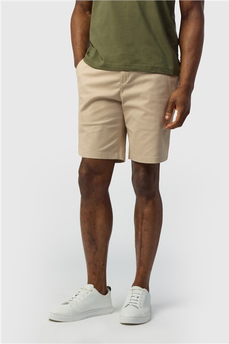 Ted Baker Slim Fit Stone Cotton Stretch Chino Shorts