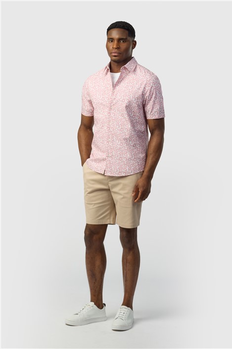 Ted Baker Slim Fit Stone Cotton Stretch Chino Shorts