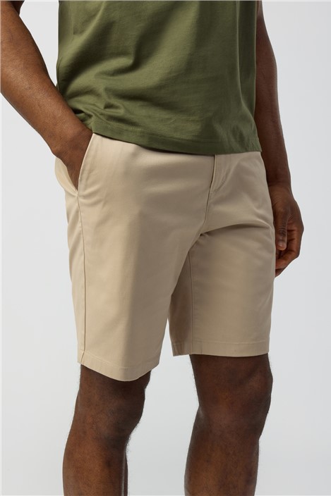 Ted Baker Slim Fit Stone Cotton Stretch Chino Shorts