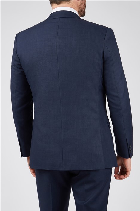 Scott by The Label Slim Fit Ink Blue Sharkskin Suit Jacket