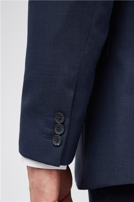 Scott by The Label Slim Fit Ink Blue Sharkskin Suit Jacket