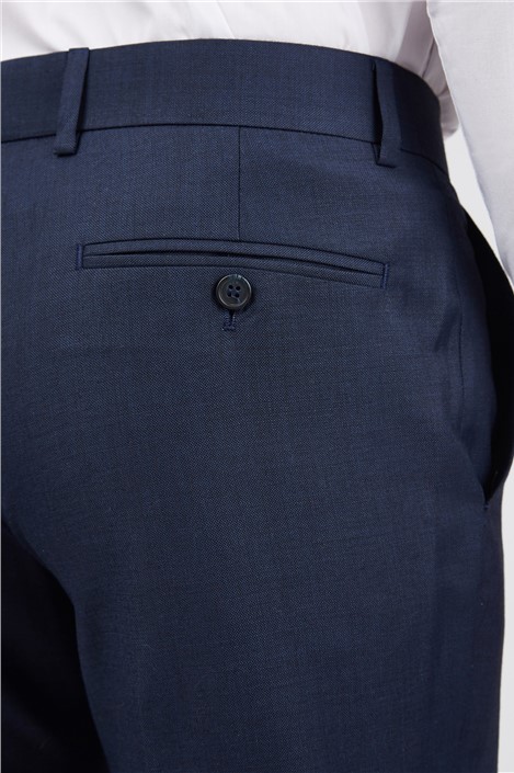 Scott by The Label Tailored Fit Ink Blue Sharkskin Trousers