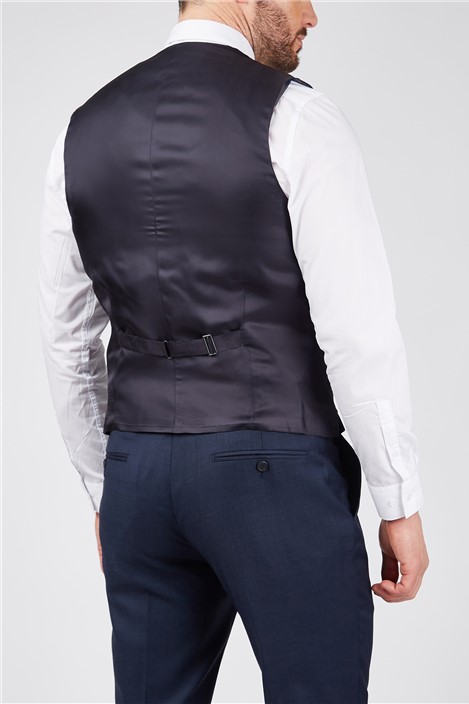 Scott by The Label Ink Blue Sharkskin Waistcoat
