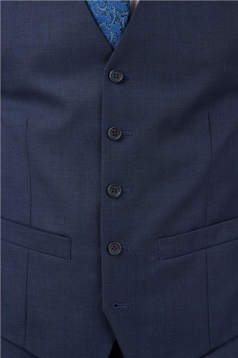 Scott by The Label Ink Blue Sharkskin Waistcoat