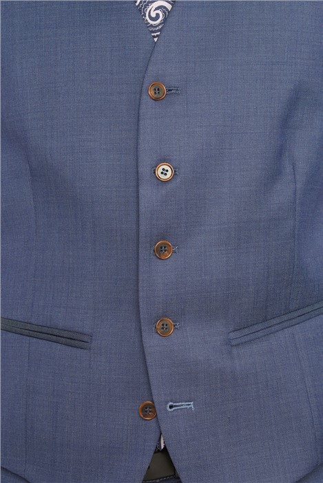 Scott by The Label Navy Plain Pindot Waistcoat