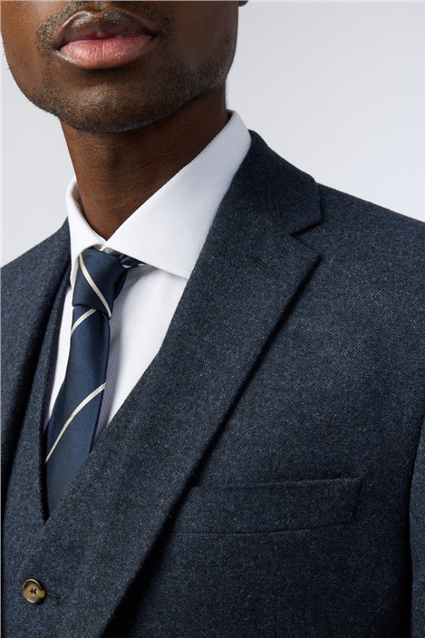 Alexandre Tailored Fit Navy Donegal Jacket